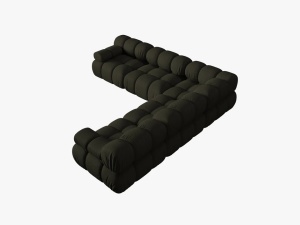 COLTAR MODULAR BELLIS, 5 LOCURI, 282 CM, VERDE 77, TAPITERIE DIN CATIFEA 3D, DESIGN DEOSEBIT - Img 4
