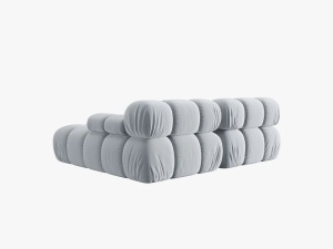 COLTAR MODULAR BELLIS, DREAPTA, 2 LOCURI, 191 CM, ALBASTRU DESCHIS 80, TAPITERIE DIN CATIFEA, DESIGN DEOSEBIT - Img 3
