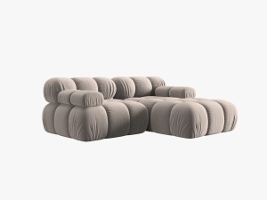COLTAR MODULAR BELLIS, DREAPTA, 2 LOCURI, 191 CM, BEJ 16, TAPITERIE DIN CATIFEA, DESIGN DEOSEBIT - Img 5