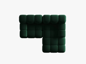 COLTAR MODULAR BELLIS, DREAPTA, 2 LOCURI, 191 CM, VERDE 38, TAPITERIE DIN CATIFEA, MICADONI - Img 3