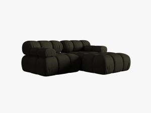 COLTAR MODULAR BELLIS, DREAPTA, 2 LOCURI, 191 CM, VERDE 77, TAPITERIE DIN CATIFEA 3D, DESIGN DEOSEBIT - Img 5