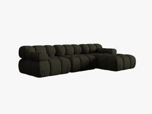 COLTAR MODULAR BELLIS, DREAPTA, 3 LOCURI, 285 CM, VERDE 77, TAPITERIE DIN CATIFEA 3D, DESIGN DEOSEBIT - Img 4