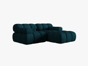 COLTAR MODULAR BELLIS, PE DREAPTA, ALBASTRU MARIN, CU TAPITERIE DIN TEXTIL 3D SONIC, MICADONI - Img 2