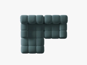COLTAR MODULAR BELLIS, STANGA, 2 LOCURI, 191 CM, VERDE PETROL 87, TAPITERIE DIN CATIFEA, DESIGN DEOSEBIT - Img 5