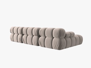 COLTAR MODULAR BELLIS, STANGA, 3 LOCURI, 285 CM, BEJ 16, TAPITERIE DIN CATIFEA, DESIGN DEOSEBIT - Img 5