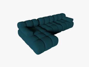 COLTAR MODULAR BELLIS, STANGA, 3 LOCURI, 285 CM, BLEUMARIN 87, TAPITERIE DIN CATIFEA 3D, DESIGN DEOSEBIT - Img 4