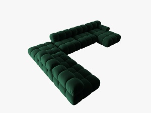 COLTAR MODULAR BELLIS, STANGA, 6 LOCURI, 379 CM, VERDE 38, TAPITERIE DIN CATIFEA, DESIGN DEOSEBIT - Img 3