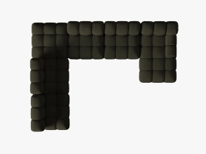 COLTAR MODULAR BELLIS, STANGA, 6 LOCURI, 379 CM, VERDE 77, TAPITERIE DIN CATIFEA 3D, DESIGN DEOSEBIT - Img 7