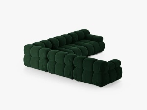 COLTAR MODULAR BELLIS, VERDE SMARALD, CU TAPITERIE DIN CATIFEA BLUVEL, MICADONI - Img 3