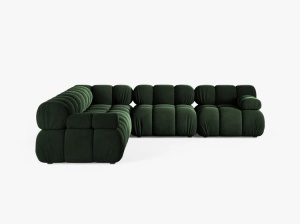 COLTAR MODULAR BELLIS, VERDE SMARALD, CU TAPITERIE DIN CATIFEA VENUS, MICADONI - Img 2