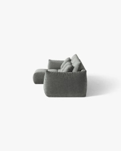 COLTAR MODULAR BLOOM, PE STANGA, GRI INCHIS, 327 CM, CU TAPITERIE DIN TEXTIL STRUCTURAT WIND, MICADONI - Img 3