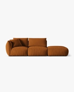 COLTAR MODULAR CHRIS, PE DREAPTA, 315X100, SCORTISOARA, CU TAPITERIE DIN TEXTIL CATIFEA CASINO, MICADONI