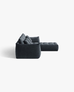 COLTAR MODULAR, CU 2 LOCURI, BLOOM, ALBASTRU MARIN, 327 CM, CU TAPITERIE DIN TEXTIL STRUCTURAT WIND, MICADONI - Img 3