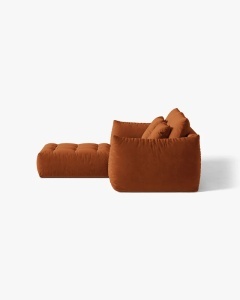 COLTAR MODULAR, CU 2 LOCURI, BLOOM, CARAMIZIU, 327 CM, CU TAPITERIE DIN TEXTIL STRUCTURAT WIND, MICADONI - Img 3