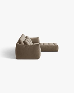 COLTAR MODULAR, CU 2 LOCURI, BLOOM, MARO DESCHIS, 327 CM, CU TAPITERIE DIN TEXTIL CATIFEA CASINO, MICADONI - Img 3