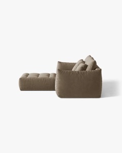 COLTAR MODULAR, CU 2 LOCURI, BLOOM, MARO DESCHIS, 327 CM, CU TAPITERIE DIN TEXTIL STRUCTURAT WIND, MICADONI - Img 3