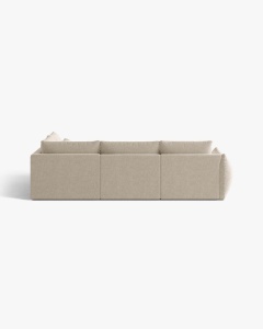 COLTAR MODULAR, CU 4 LOCURI, BLOOM, PE DREAPTA, BEJ DESCHIS, 316 CM, CU TAPITERIE DIN TEXTIL STRUCTURAT WIND, MICADONI - Img 4