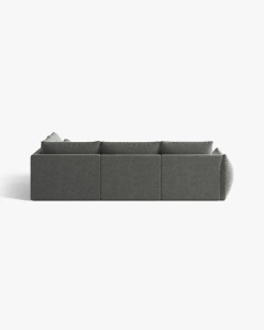 COLTAR MODULAR, CU 4 LOCURI, BLOOM, PE DREAPTA, GRI INCHIS, 316 CM, CU TAPITERIE DIN TEXTIL STRUCTURAT WIND, MICADONI - Img 4