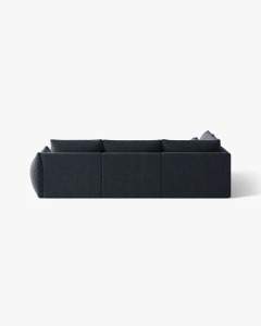 COLTAR MODULAR, CU 4 LOCURI, BLOOM, PE STANGA, ALBASTRU MARIN, 316 CM, CU TAPITERIE DIN TEXTIL STRUCTURAT WIND, MICADONI - Img 4
