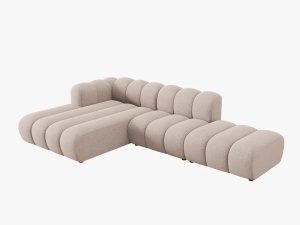 COLTAR MODULAR LUPIN, STANGA, 5 LOCURI, 294 CM, BEJ 30, TAPITERIE CHENILLE, DESIGN DEOSEBIT - Img 3
