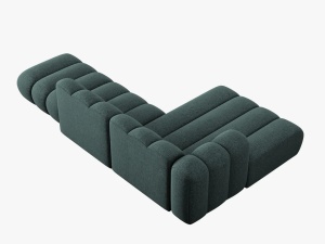 COLTAR MODULAR LUPIN, STANGA, 5 LOCURI, 294 CM, VERDE PETROL 78, TAPITERIE CHENILLE, DESIGN DEOSEBIT - Img 5