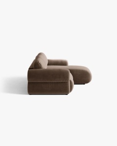 COLTAR MODULAR, OPHELIA, CIOCOLATIU, PE DREAPTA, 297 CM, CU TAPITERIE DIN TEXTIL CATIFEA VENUS, MICADONI - Img 3
