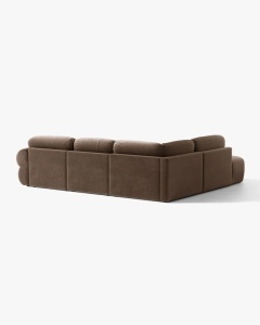 COLTAR MODULAR, OPHELIA, CIOCOLATIU, PE STANGA, 289 CM, CU TAPITERIE DIN TEXTIL CATIFEA VENUS, MICADONI - Img 4