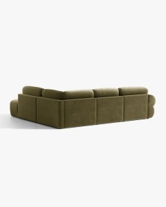 COLTAR MODULAR, OPHELIA, VERDE, PE DREAPTA, 289 CM, CU TAPITERIE DIN TEXTIL CATIFEA VENUS, MICADONI - Img 4