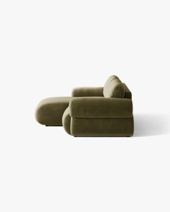 COLTAR MODULAR, OPHELIA, VERDE, PE STANGA, 236 CM, CU TAPITERIE DIN TEXTIL CATIFEA VENUS, MICADONI - Img 3