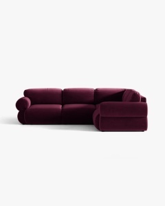 COLTAR MODULAR, OPHELIA, VISINIU, 289 CM, CU TAPITERIE DIN TEXTIL CATIFEA VENUS, MICADONI - Img 2