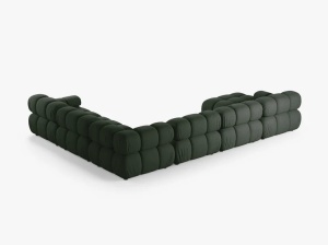 COLTAR MODULAR PANORAMIC BELLIS, PE DREAPTA, VERDE INCHIS, CU TAPITERIE DIN TEXTIL STRUCTURAT LIBERTY, MICADONI - Img 3