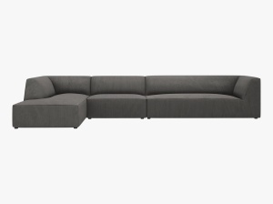 COLTAR MODULAR RUBY, STANGA, 5 LOCURI, 366 CM, DIVERSE CULORI SI MATERIALE, DESIGN DEOSEBIT - Img 1