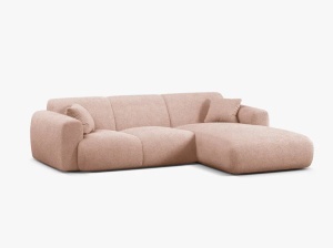 COLTAR MOLINO, 225 CM, PE DREAPTA, BEJ, CU TAPITERIE DIN TEXTIL BOUCLE BALOO, MICADONI - Img 2