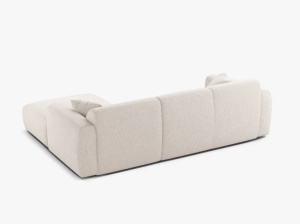 COLTAR MOLINO, 225 CM, PE DREAPTA, BEJ DESCHIS, CU TAPITERIE DIN TEXTIL CHENILLE EDEN, MICADONI - Img 3