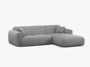 COLTAR MOLINO, 225 CM, PE DREAPTA, GRI DESCHIS, CU TAPITERIE DIN TEXTIL CHENILLE EDEN, MICADONI - Img 2