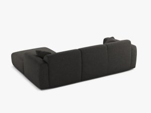 COLTAR MOLINO, 225 CM, PE DREAPTA, GRI INCHIS, CU TAPITERIE DIN TEXTIL CHENILLE EDEN, MICADONI - Img 3
