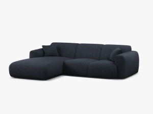 COLTAR MOLINO, 225 CM, PE STANGA, ALBASTRU MARIN, CU TAPITERIE DIN TEXTIL CHENILLE EDEN, MICADONI - Img 2