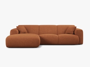 COLTAR MOLINO, 225 CM, PE STANGA, CARAMIZIU, CU TAPITERIE DIN TEXTIL CHENILLE EDEN, MICADONI