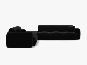 COLTAR MOLINO, 315 CM, NEGRU, PE STANGA, CU TAPITERIE DIN TEXTIL CATIFEA VELVET CASINO, MICADONI - Img 2