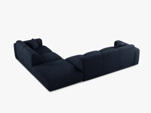 COLTAR MOLINO, 315 CM, PE DREAPTA, ALBASTRU INCHIS, CU TAPITERIE DIN TEXTIL BOUCLE BALOO, MICADONI - Img 3