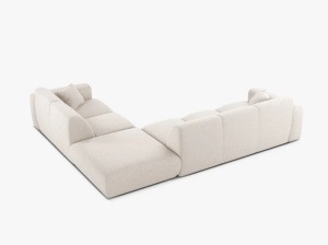 COLTAR MOLINO, 315 CM, PE DREAPTA, BEJ DESCHIS, CU TAPITERIE DIN TEXTIL CHENILLE EDEN, MICADONI - Img 3