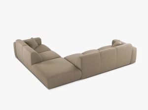 COLTAR MOLINO, 315 CM, PE DREAPTA, BEJ INCHIS, CU TAPITERIE DIN TEXTIL CHENILLE EDEN, MICADONI - Img 3