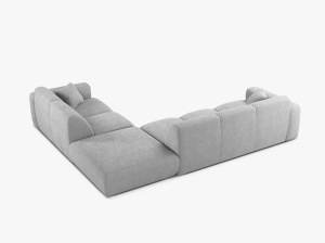 COLTAR MOLINO, 315 CM, PE DREAPTA, GRI DESCHIS, CU TAPITERIE DIN TEXTIL BOUCLE BALOO, MICADONI - Img 3