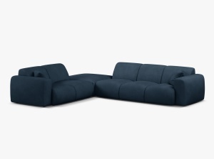 COLTAR MOLINO, 315 CM, PE STANGA, ALBASTRU ROYAL, CU TAPITERIE DIN TEXTIL CHENILLE REBEL, MICADONI
