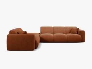 COLTAR MOLINO, 315 CM, PE STANGA, CARAMIZIU, CU TAPITERIE DIN TEXTIL BOUCLE BALOO, MICADONI - Img 2