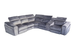 COLTAR MULTIFUNCTIONAL PRIME, 300X270CM, CU SPATIU DE DEPOZITARE, PRIZE, REALIZAT DIN LEMN SI TEXTIL FOARTE FIN, CULOARE GRI