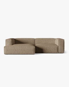 COLTAR NURIA CAPPUCCINO, PE STANGA, 292X110 CM, TAPITAT CU TAPITERIE DIN TEXTIL BOUCLE MONET, MICADONI