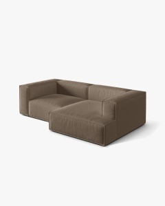 COLTAR NURIA, PE DREAPTA, CAPPUCCINO, 252X147 CM, TAPITAT CU TAPITERIE DIN TEXTIL STRUCTURAT LIBERTY, MICADONI - Img 3