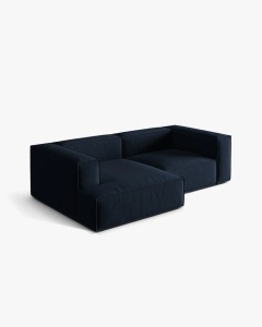 COLTAR NURIA, PE STANGA, ALBASTRU INCHIS, 252X147 CM, TAPITAT CU TAPITERIE DIN TEXTIL CATIFEA PARIS, MICADONI - Img 3