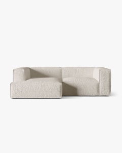 COLTAR NURIA, PE STANGA, BEJ, 252X147 CM, TAPITAT CU TAPITERIE DIN TEXTIL BOUCLE MONET, MICADONI
